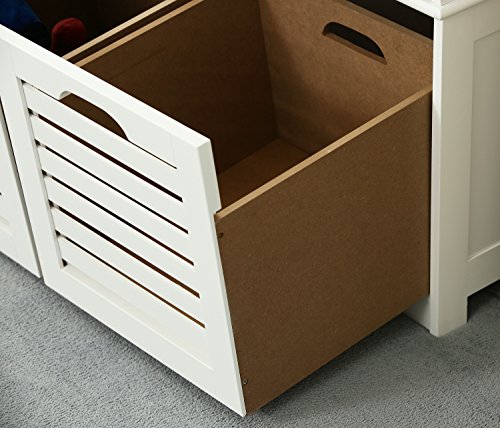 Orolay Moderne Schuhtruhe Sitzkommode Mit 2 Körben Sitzbank Schuhschrank Weiß - 5