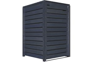 LUKADRIA Mülltonnenbox 240L mit Rückwand Mülltonnenverkleidung Mülltonnecontainer Holz vorimprägniert in anthrazit Mod. HH (1Tonne)