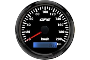 ELING Tachimetro GPS da 85 mm, 200 km/h, con antenna GPS con retroilluminazione a 7 colori, 9-32 V, per scooter auto