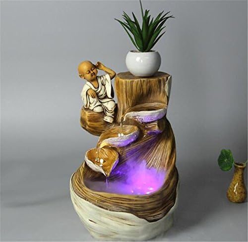 Xiaolingtong Creative Home Flowing Water Ornaments Fountain Cliff Root Crafts European Desktop Fountain Home Gifts Decoration Humidifier Natural Resin Handmade Carving