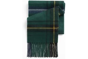 BRAW CLANS TARTANS 100% Pure Lambswool Tartan Scarf for women and men - 60x12 Unisex, Brushed wool winter long soft warm tartan check scarves - Gift for Christmas