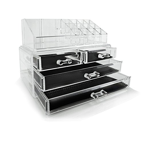 Nean Acryl Schmuckkasten Schatulle „Multi-Storage“ mit Schubladen und Organizer - 3