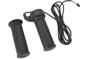 Infreecs Electric Bike Throttle 3 Pin, 1 Pair 12V to 72V Black Waterproof E Bike Full Twist Throttle, 20X Scooter Speed Throttle Handle Replacement for 22.2mm Handlebar