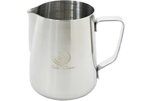 VIA CREMA Bricco Latte Professionale Acciaio Inox 600 ml Lattiera Bricco Latte Bar Milk Jug (600 ML)