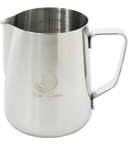 Lattiera Latte Art Bricco Latte Barista 500ml - Per Latte Art, Beccuccio Fine - Ideale Per Cappuccini Decorati Beccuccio Fine Latte
