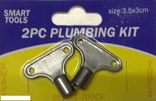 NEW 2PC SOLID ALLOY RADIATOR BLEED VALVE PLUMBING KEY UNIVERSAL FITTING