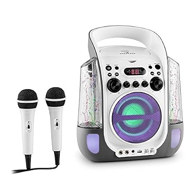 auna Kara Liquida Chaîne karaoke portable avec lecteur CD et MP3 (LED, 2 micros, port USB) - noir