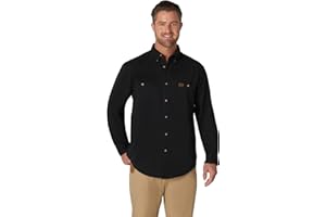 Wrangler Męska koszula robocza Riggs Logger Twill z długim rękawem, Czarny, L