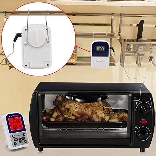 ThermoPro TP11 Wireless BBQ Funk Grillthermometer Bratenthermometer mit Timer für Barbecue, Ofen, Smoker, Reichweite bis zu 100 Meter - 6