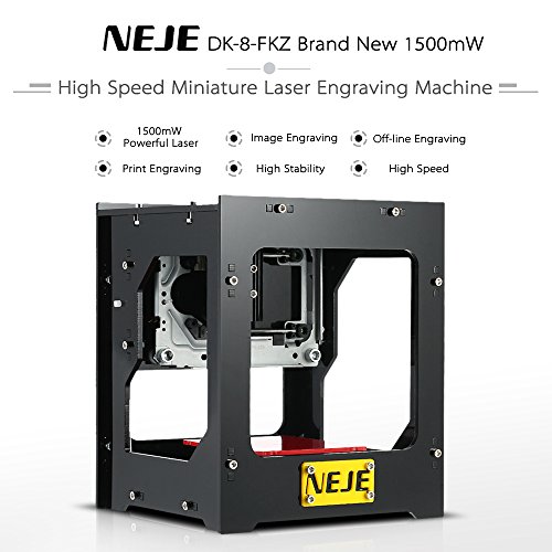 KKmoon 1500mW 350DPI Mini USB Laser Graviermaschine Lasergravierer Carver Hochgeschwindigkeit Automatische DIY Druck Engraving Carving Maschine Gravur Schnitzmaschine Off-line Betrieb mit Schutzbrille - 2