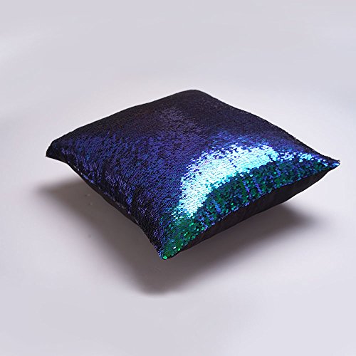 Homelava Pailletten kissen Glitzer Pailletten Kissenbezug Startseite Schlafzimmer Sofakissen Kissenabdeckung 40x40cm,Grün + Schwarz - 7
