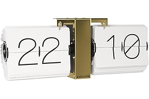Karlsson KA5601WH Flip Watch No Case White, Brass Metal Stand, White, 8.5 x 36 x 14 cm, Wit