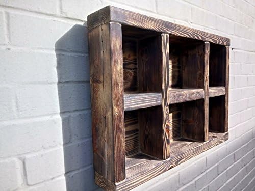 Lovely Rustic Wood Wall Storage Unit With Shelves - Wall Storage Shelf Cupboard Units - Reclaimed Wood - 45cm H x 64cm W x 15cm D