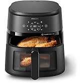 Philips Airfryer 2000 - Air Fryer 6.2L, 13 modes, écran tactile, Noir | Fenêtre de cuisson, 9 préréglages, technologie RapidA