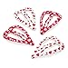 Four Piece Red & White Tone Heart Shaped Hair Snap Clips Set 4cm