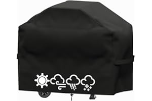 Jemkgeik Housse Barbecue Exterieur,Housse Barbecue,Housse Plancha Exterieur,Bache Barbecue Exterieur,Couverture de Grill Anti-Vent/Anti-UV/Anti-l'eau/Anti-l'Humidité/Antipoussière (145X61X117 CM)