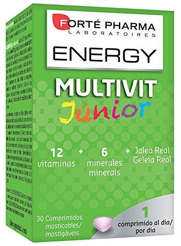 Forte Pharma Iberica Energy Multivit Júnior Complemento Alimenticio - 2 Paquetes de 30 Tabletas