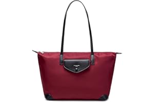 David Jones - Damska Torebka Nylonowa - Wodoodporna Torba Shopper - Torby na Zakupy z Rączką - Torba na Ramię Duża Pojemność - Modna Elegancka Pracy - Czerwony