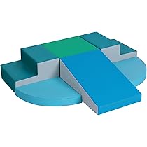 Set van 4 Schuimrubberen Klimblokken voor Kinderen: PU-leer Zachte Klimspeelgoed Speelset voor Kleine Kinderen - Montessori-speelgoed Grove motoriek Verlengde Glijbaanset