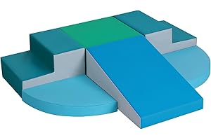 Wilwolfer Parcours Motricité Bébé 6 Pièces: Module Motricité Enfant Cuir PU Blocs Mousse Éducatifs avec Velcro - Jouets Descalade Bébé Structure d'escalade Antidérapante Ensemble d'échelle Double