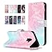 Produktbild Samsung Galaxy A8 2018 Hülle, E-Flamingo Handyhülle für Samsung Galaxy A8 2018 Flip Case Marmor pink blau Ledertasche Schutzhülle Leder Hülle Stand Function Magnetverschluss Klapphülle Bookstyle Silikon Bumper Wallet Cover Tasche 360 Grad Stoßfest