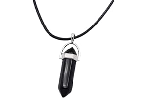 topt reli Pendentif Collier Pendule pierre noir Esoterisme Voyance Magie