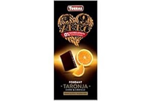 Torras Zero czekolada, czekolada bez dodatku cukru, ciemna czekolada z pomarańczowymi kawałkami, tablica (125 g)