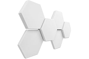 platino24 Schallabsorber 3D-Set Hexagon aus Basotect G+, 6 Elemente 2x je 300x30mm + 2x 300x50mm, 2x 300x70mm Wandpaneele zur Schalldämmung