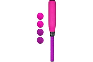 CeleMoon 55,9 cm Schaumstoff-Baseballschläger mit 4 weichen Bällen für Kinder, Kleinkinder, Jugendliche, Outdoor, Indoor-Sport, T-Ballspiel, Spielen (Rosa)