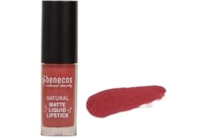 BENECOS NATURAL BEAUTY benecos - naturalne kosmetyki organiczne mata płynna szminka wysoko pigmentowana z woskiem carnauba talk wegański romans, palisander, 5 ml