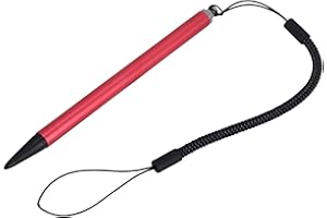 ASHATA Stylus, lápiz táctil Resistente a la Pantalla con Pintura táctil, Cuerda de Resorte, Compatible con Todos los Dispositivos de Pantalla táctil resistiva como POS, PDA, PC Industrial(Rojo)