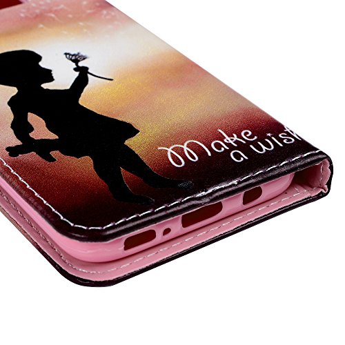 Lanveni S8 Hülle, Handyhülle für Flip Case Cover PU Lederhülle Schutzhülle Magnetverschluss Ledertasche mit Stander Function Brieftasche Card Slot Handy Tasche mit Bunte Gemalt Design für Samsung Galaxy S8 (Blauer Schmetterling) - 4