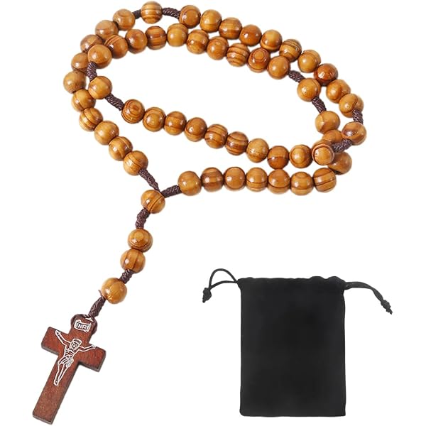 Autom Rosario San Padre Pio Pietrelcina 10 MM Perla in Legno | FindTheDeal