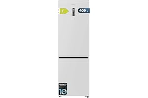 Cecotec Frigorífico Combi 409L Total No Frost Bolero CoolMarket Combi 409 White C. Altura 185cm, MAX INSIDE con VIP Tech, Compresor Inverter Plus, Bajo Consumo, Cajón Temperatura Variable, Blanco