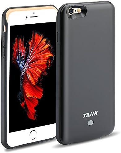 iPhone Battery Case iPhone 6 Plus/6s Plus YILILK Slim Charging Case Rechargeable Extended Backup Battery Cover 100% Extra Battery(iPhone 6 Plus/6s Plus 5.5",black)