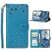 Produktbild Misstars Hülle für Huawei Mate 20 Pro, Premium PU Leder Flip Wallet Cover Prägung Blau Elefant Muster Entwurf Schutzhülle mit Kartenfach Magnetverschluss und Standfunktion für Huawei Mate 20 Pro