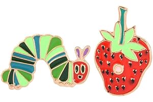 AOTEMAN Erdbeere Raupe emaille pin Cartoon Anlage Tier abzeichen brosche Revers pin Denim Jeans hemd tasche Lustige Nette Schmuck Geschenk