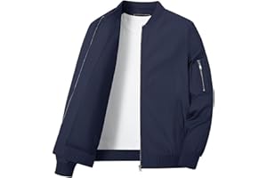 KEFITEVD Chaquetas De Béisbol Finas De Verano Para Hombres Chaqueta De Bombardero Casual Con Múltiples Bolsillos