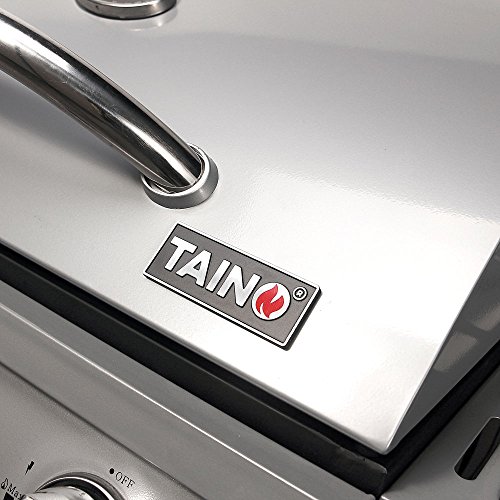 TAINO® Gasgrill BBQ Grillwagen wahlweise im Set mit Zubehör 3 Edelstahl-Brenner 1 Seitenkocher Gas-Grill TÜV Farbe Silber (3+1) (Gasgrill 3+1) - 3