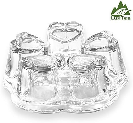 Luxtea Crystal Teapot Heating Base Glass Teapot Warmer In Heart Shape Heat Resistant for Heating Tea or Beverages by Luxtea