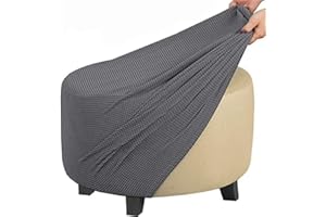 ACDLER Runde Stretch-Ottomanenbezug, Mit Elastischer Unterseite Fußhocker-Überzug Fußhocker-Überzug, Luxuriöser Samt-Pouf-Überzug Für Wohnzimmer (Color : A13, Size : 50-58CM)