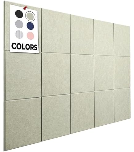 WallHero Filz-Wandfliesen – 15 Stück, 30x30 Cm, Mit Abnehmbarem Klebstoff, Alternative Zur Korktafel, Große Pinnwand
