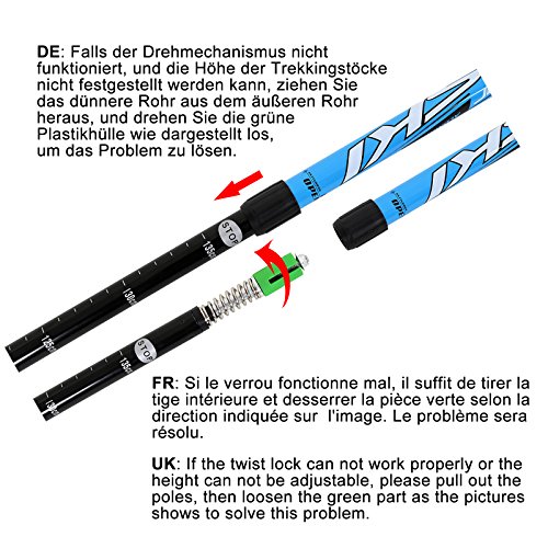 Songmics Nordic Walking Stöcke Verstellbar 65 – 135 cm ergonomisch mit Anti-Shock Dämpfungssystem - 6