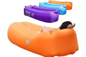 WEKAPO Inflatable Inflatable Sofa for Camping, Travel and Beach, Orange Color