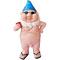 Chilits Gartenzwerg nackt, FKK Lustiges Zwergenpaar, Witzige Zwergenstatue, Polyresin, Für Rasenschmuck, Innen- oder…