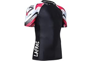 LAFROI Męska koszulka z krótkim rękawem UPF 50+ bazowa skóra kompresyjna osłona przed wysypką