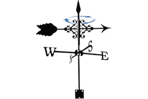 LAANCOO Metal Weather Vane Wind Direction Indicators with Arrow Ornament for Roof Mount, Yard, Garden, Courtyard Decorations