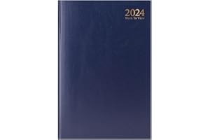 1ABOVE A4 Week to View 2024 Diary| 60gsm-Paper| Hardback, Casebound Diary for Home and Office Use (BLUE)