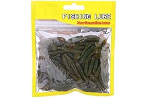 Huairdum Fish Bait, 150PCS 5cm Soft Plastic Fishing Lures T-Tail Grub Worm Baits Fish Tackle Accessory for Saltwater Freshwater Fishing