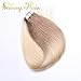 Sunny 50g/20pcs Ash Brown to Bleach Blonde(colour 613) 100% Remy Brazilian Hair Ombre Tape in Straight Human Hair Extensions 18inch